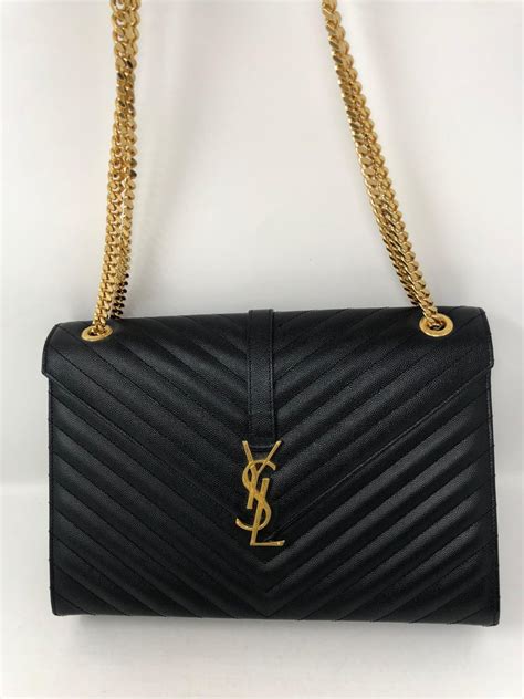 ysl black purse gold chain|ysl black shoulder bag.